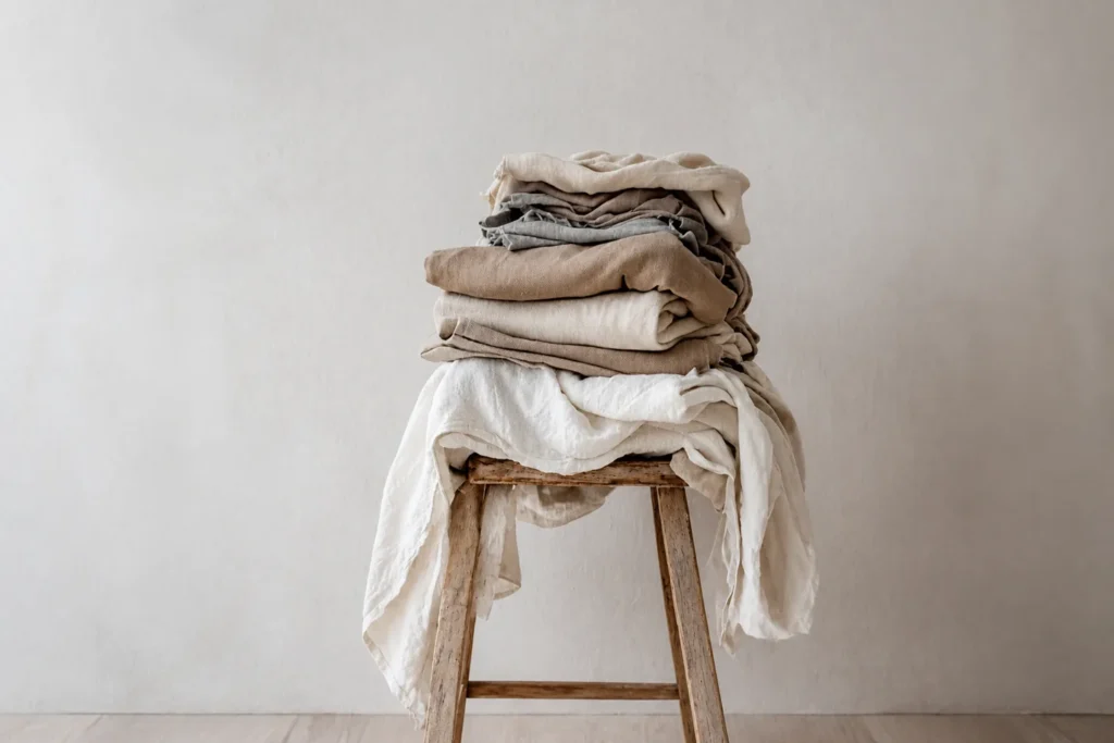 Recovered textile garments application visual for mechanically recycled polyester staple fiber