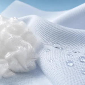 Brand-neutral representative image of moisture-wicking polyester staple fiber and performance fabric