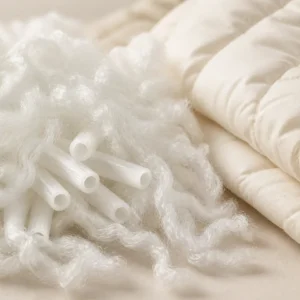Brand-neutral representative image of hollow polyester staple fiber and filling textile