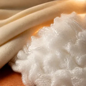 Brand-neutral representative image of warming polyester staple fiber and brushed textile