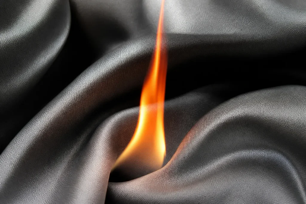 Flame and textile application visual for flame-retardant polyester staple fiber