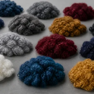 Brand-neutral representative image of dope-dyed polyester staple fiber color options